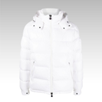 Moncler Maya Hooded Short Down Jacket White