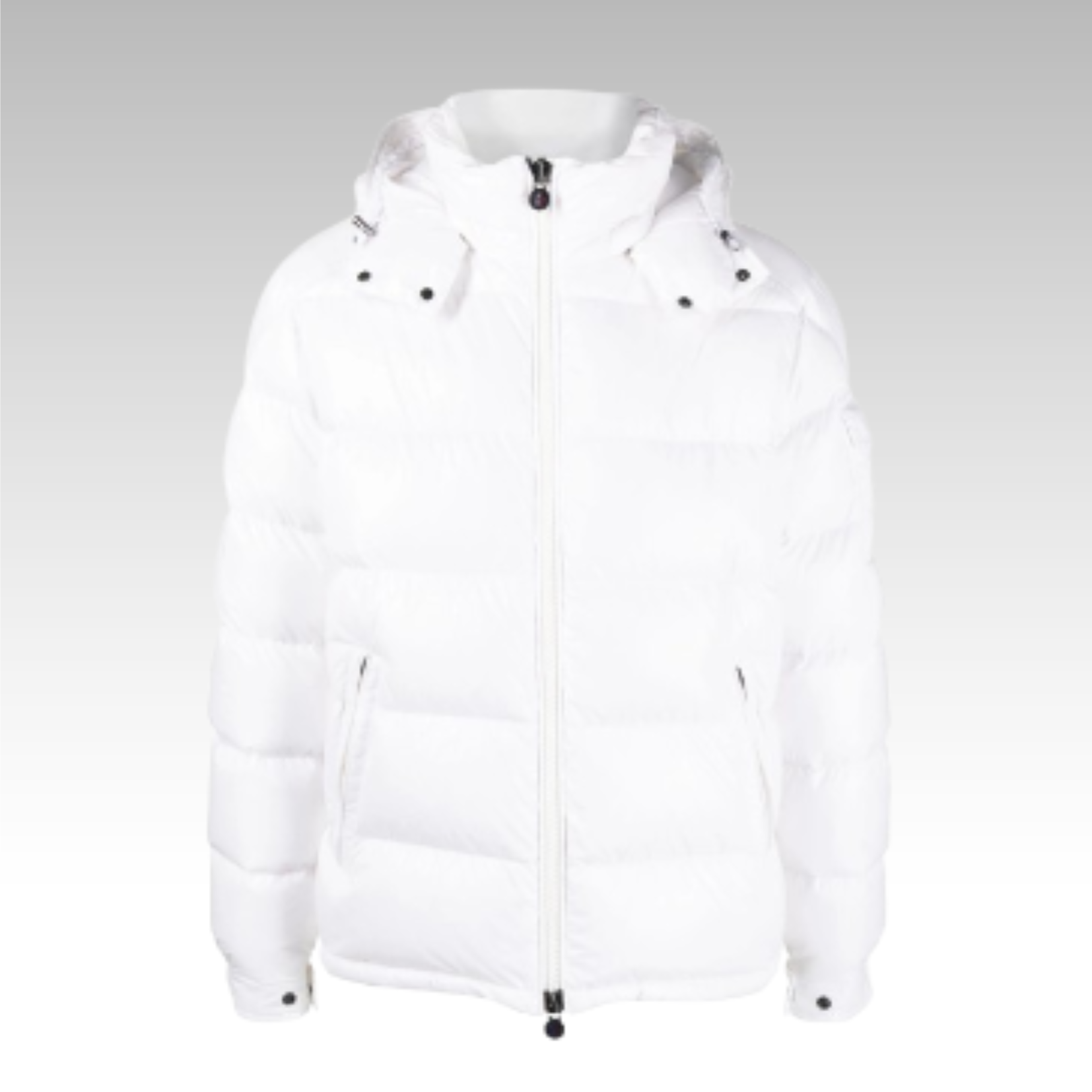 Moncler Maya Hooded Short Down Jacket White
