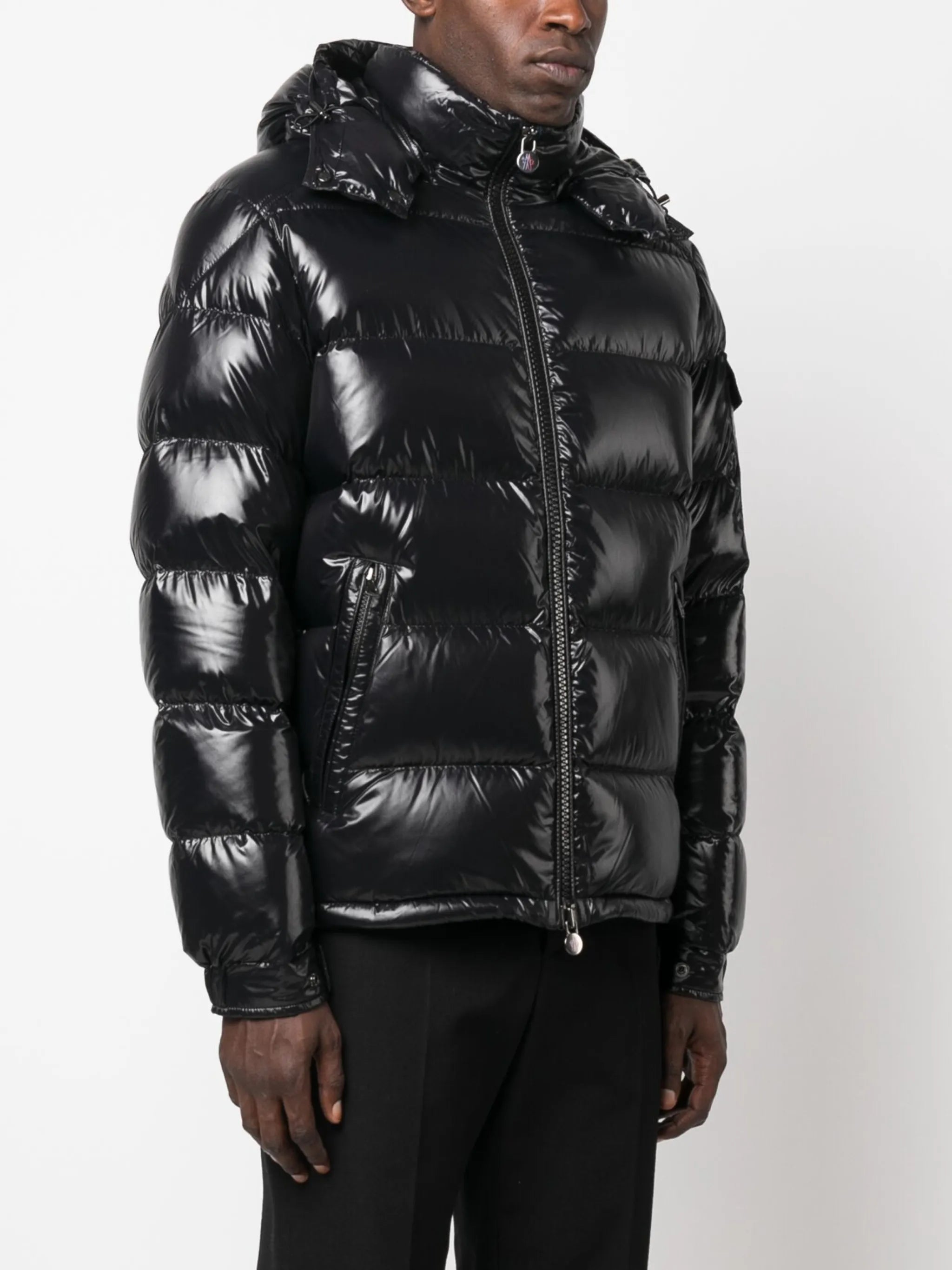 Moncler Maya Hooded Short Down Jacket Black