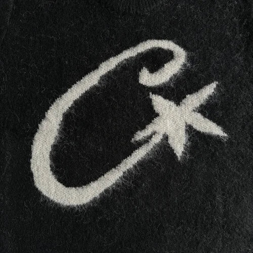 Corteiz C Star Mohair Knit Sweater Black