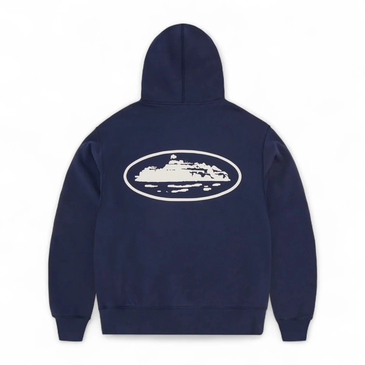 Corteiz Island Puff Print Zip Hoodie Blue