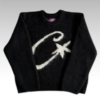 Corteiz C Star Mohair Knit Sweater Black