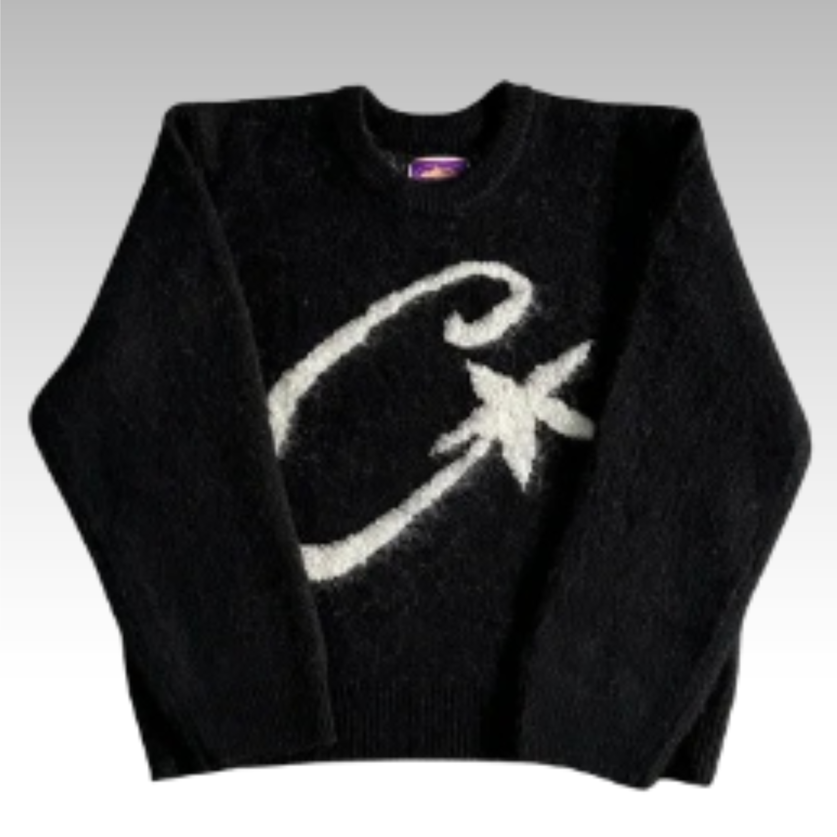 Corteiz C Star Mohair Knit Sweater Black