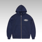 Corteiz Island Puff Print Zip Hoodie Blue