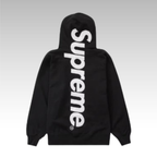 Supreme Satin Applique Hooded Sweatshirt Black
