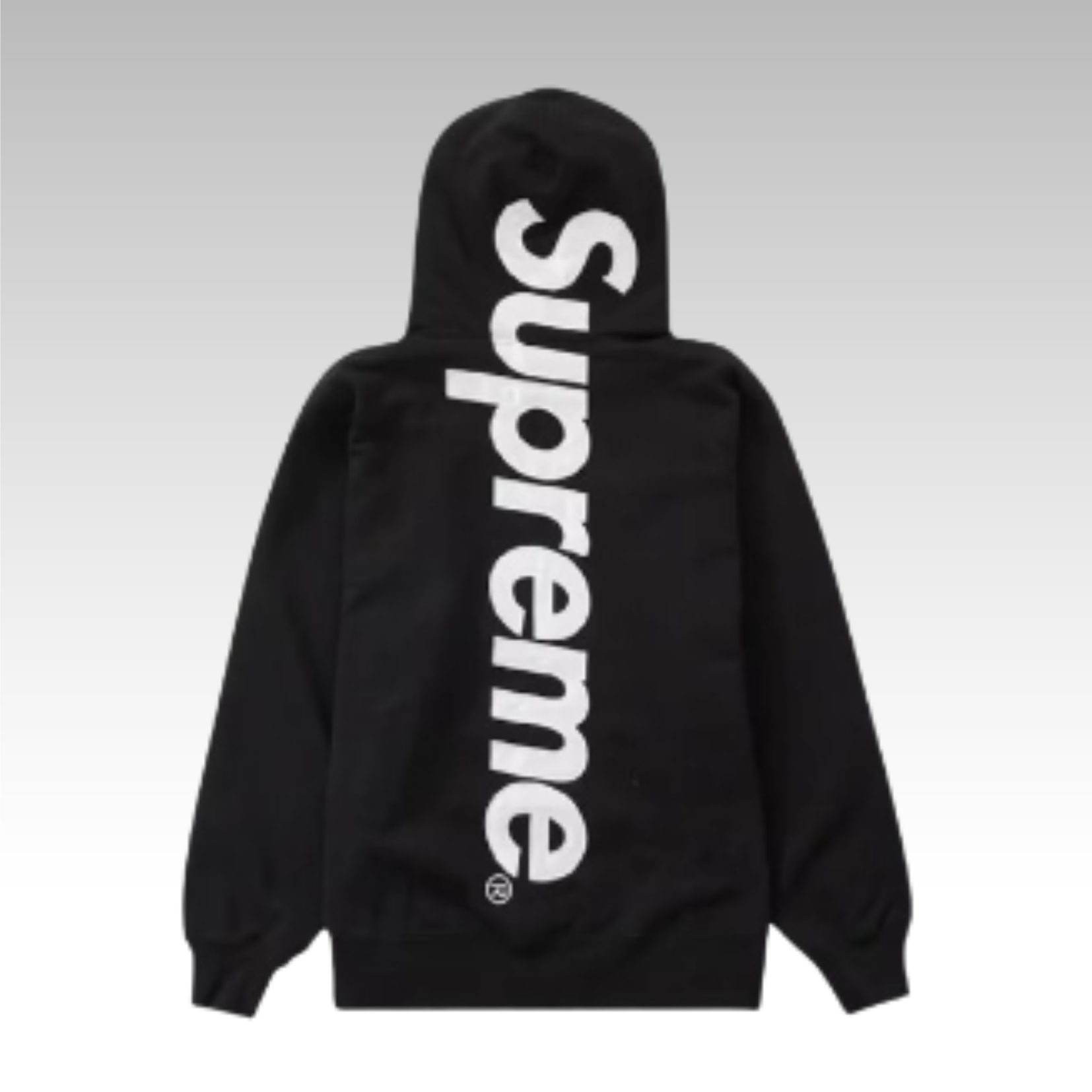 Supreme Satin Applique Hooded Sweatshirt Black